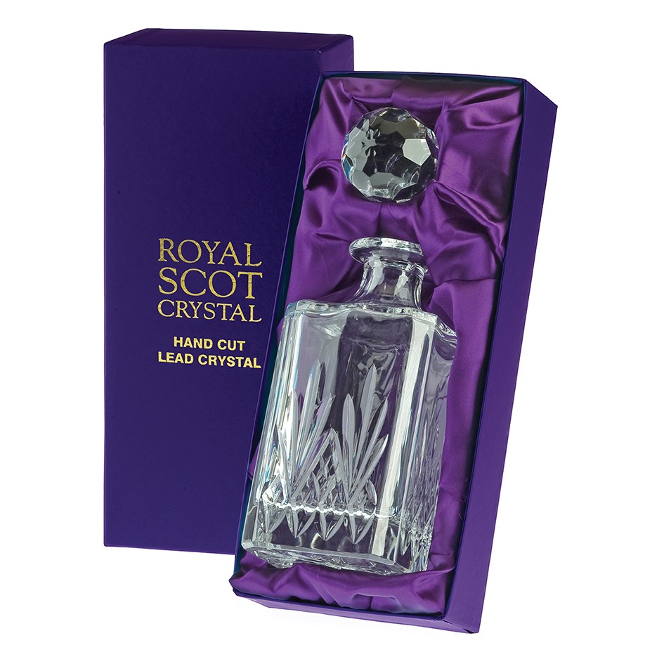 Buy And Send 1 Royal Scot Crystal Square Spirit Decanter- Highland - PRESENTATION BOXED Gift Online